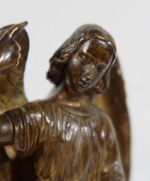 Bronzo patinato, “Bambino condotto da un angelo” – 1900