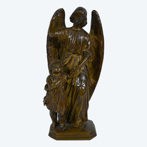 Bronzo patinato, “Bambino condotto da un angelo” – 1900