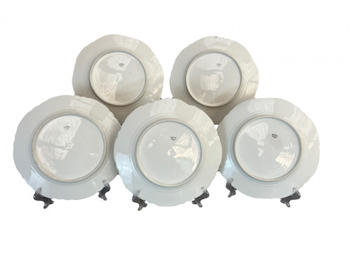 Set of Havilland porcelain plates decorated with women