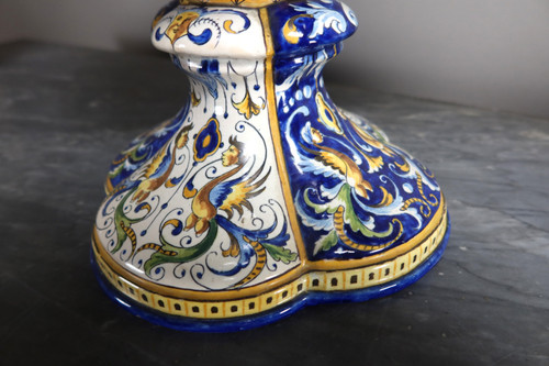 Set Of Three Earthenware Signed Gaetano Battaglia XIX