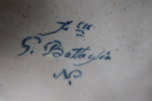 Set Of Three Earthenware Signed Gaetano Battaglia XIX