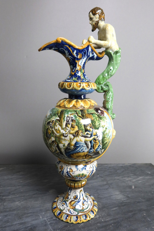 Set Of Three Earthenware Signed Gaetano Battaglia XIX