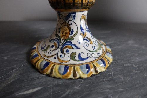Set Of Three Earthenware Signed Gaetano Battaglia XIX
