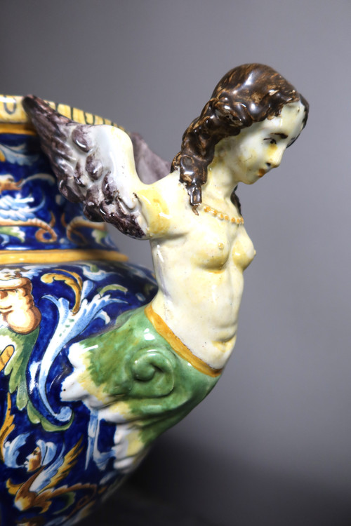 Set Of Three Earthenware Signed Gaetano Battaglia XIX