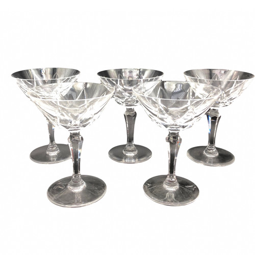 5 Saint Louis crystal champagne glasses, Ardèche model