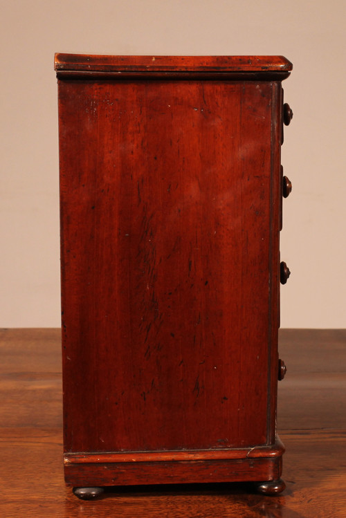 19th Century Mahogany Miniature Chest Of Drawers