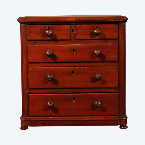 19th Century Mahogany Miniature Chest Of Drawers