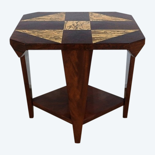 Mahogany and Rosewood Pedestal Table, Art Deco – 1940