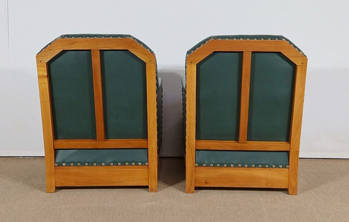 Pair of Art Deco Armchairs in Solid Cherry – 1st part of the 20th century