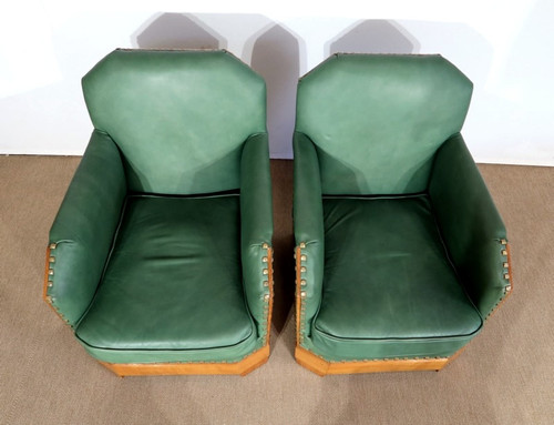 Paire de Fauteuils Art Déco en Merisier massif – 1ère partie du XXe