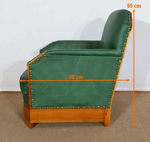 Paire de Fauteuils Art Déco en Merisier massif – 1ère partie du XXe