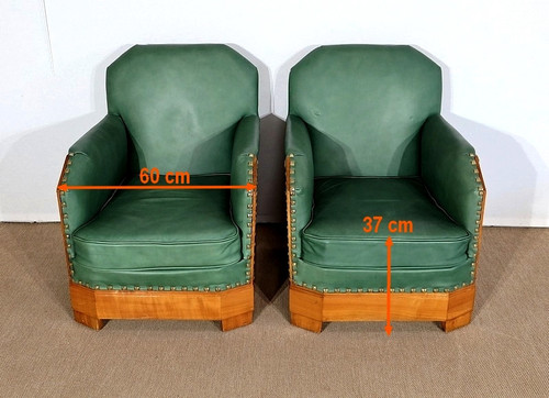 Paire de Fauteuils Art Déco en Merisier massif – 1ère partie du XXe