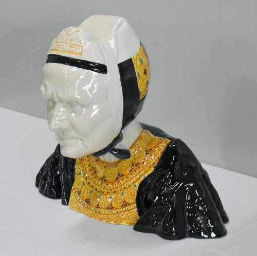 Steingutbüste eines Bigoudène, von H. Porson – 1920/1930