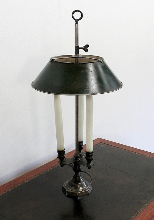 Rara lampada in bronzo, spirito Bouillotte – Inizio XX secolo
