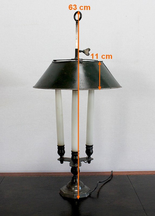 Rara lampada in bronzo, spirito Bouillotte – Inizio XX secolo