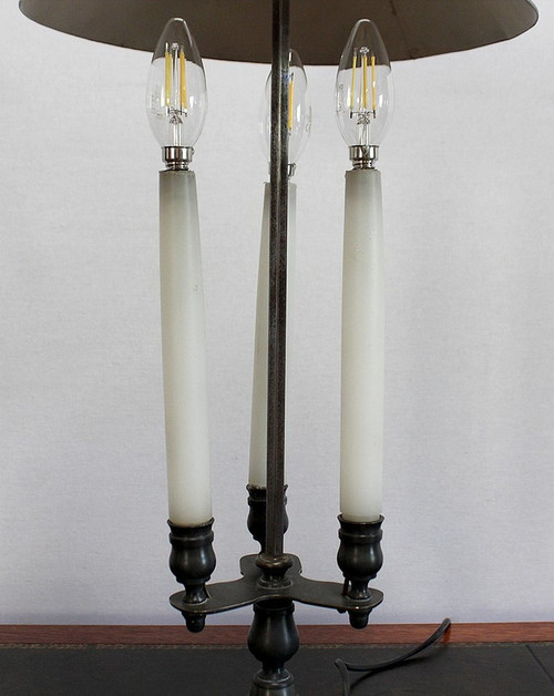 Rara lampada in bronzo, spirito Bouillotte – Inizio XX secolo