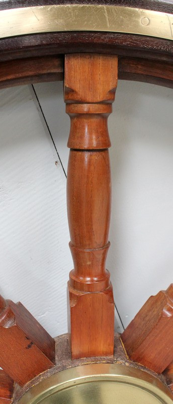 Timone a ruota per barca in teak – Inizio XX secolo