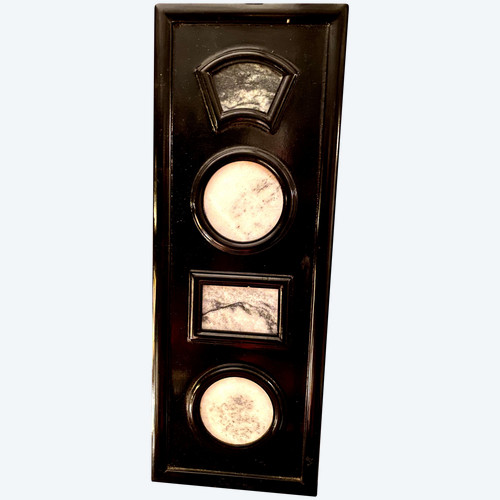 Chinese decorative panel with implications of different veined marbles with frames integrated into a decorative rectangular panel to hang