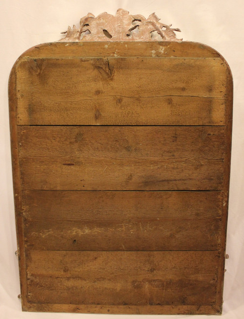 Specchio da camino in foglia d'argento in stile Luigi XV 80 x 114 cm