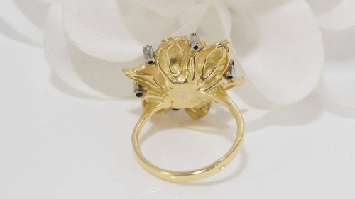 Anello vintage in oro giallo e diamanti