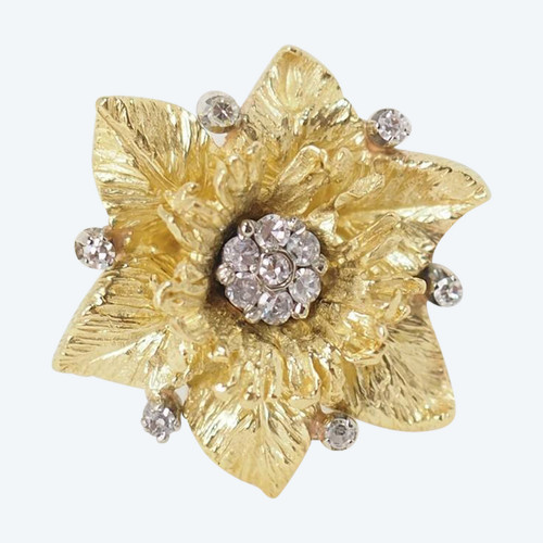 Anello vintage in oro giallo e diamanti