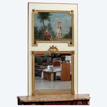 Large Trumeau Mirror, Louis XVI style - 2nd half of the 19th century