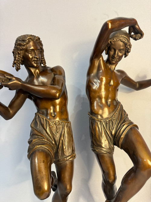 Danseurs napolitains. Sculptures en bronze, Francisque Duret (Delafontaine)