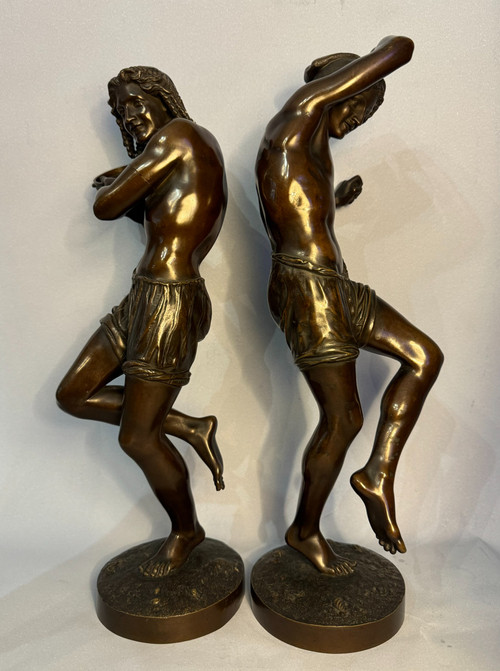 Danseurs napolitains. Sculptures en bronze, Francisque Duret (Delafontaine)