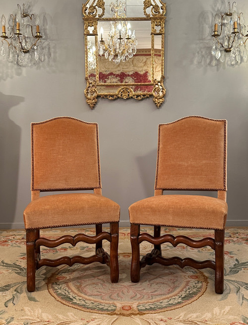 Pair Of Louis XIV Period Walnut Chairs circa 1700