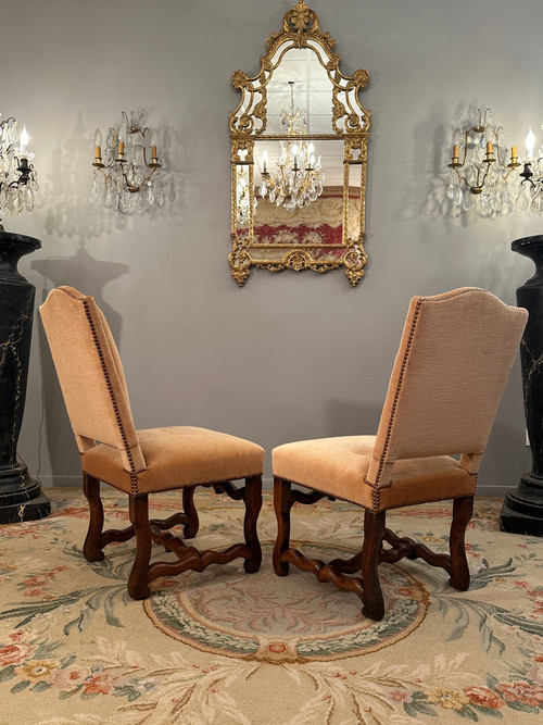 Pair Of Louis XIV Period Walnut Chairs circa 1700