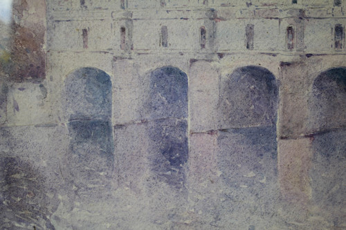 Acquerello 'Château De Chenonceau' di Marius Robert datato 1912