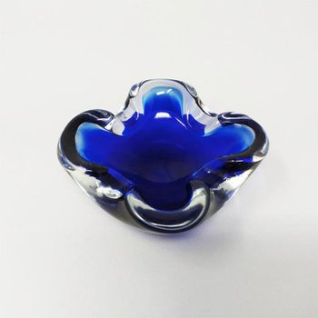 Superb blue ashtray from the 1960s / Vide Poche designed by Flavio Poli
