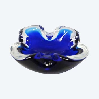 Superb blue ashtray from the 1960s / Vide Poche designed by Flavio Poli