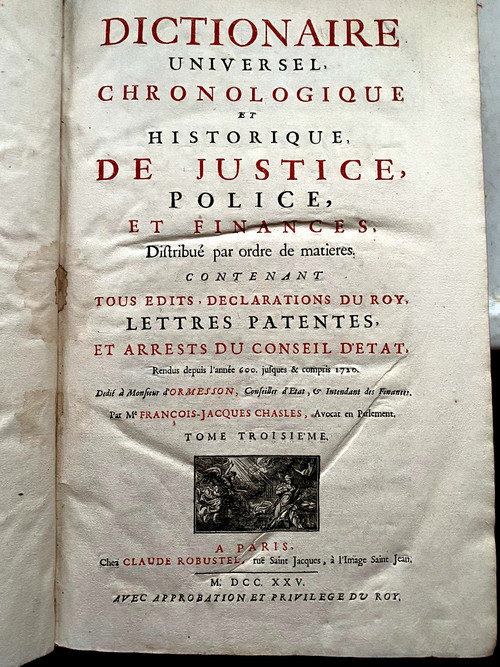 Deux fois trois volumes in folio de Droit et de Justice , Lyon 1689/1708  - et Paris 1725 Une belle réunion de deux Ouvrages