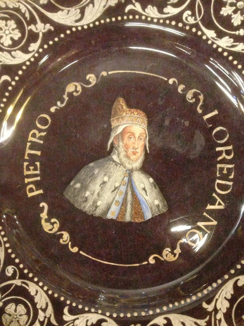 Ancien Plat En Verre émaillé Italien