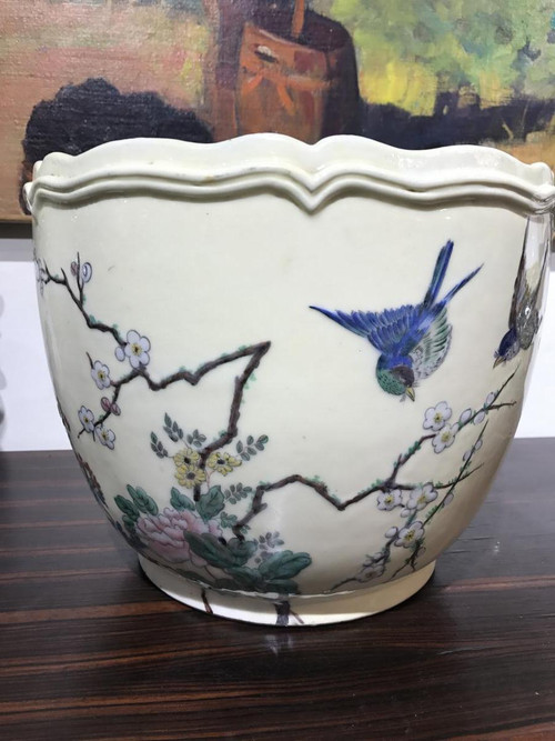 Theodore Deck (1823-1891) Cache Pot En Faïence