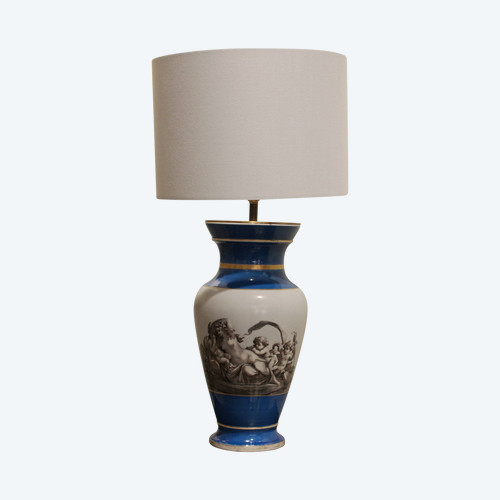 Lamp in the taste of Paris porcelain on the theme of Bacchanalia late 19th century period