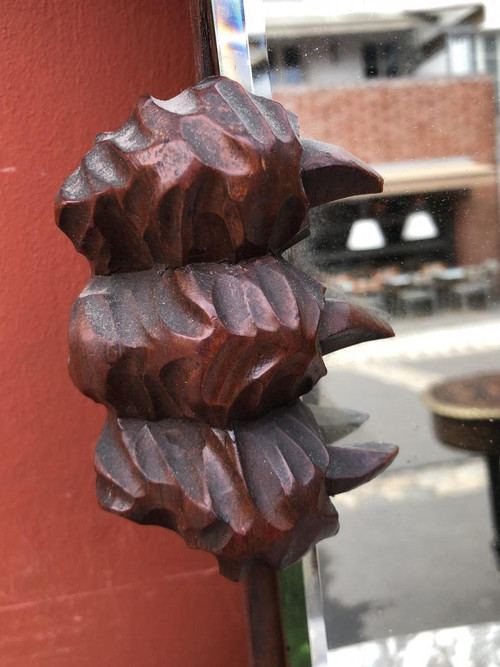 Old Carved Wood Dragon Mirror In The Taste Of Viardot