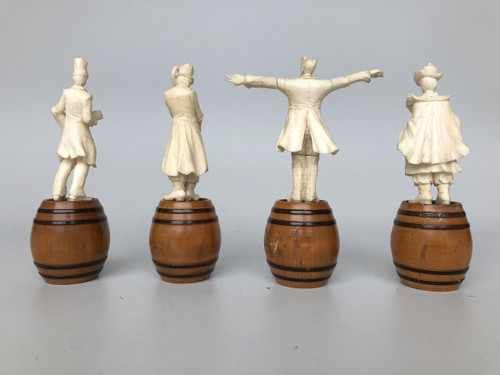 Four Bone Sculptures 19th Century Musicians