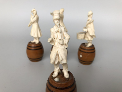Four Bone Sculptures 19th Century Musicians