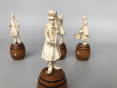 Four Bone Sculptures 19th Century Musicians