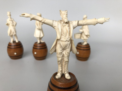 Four Bone Sculptures 19th Century Musicians