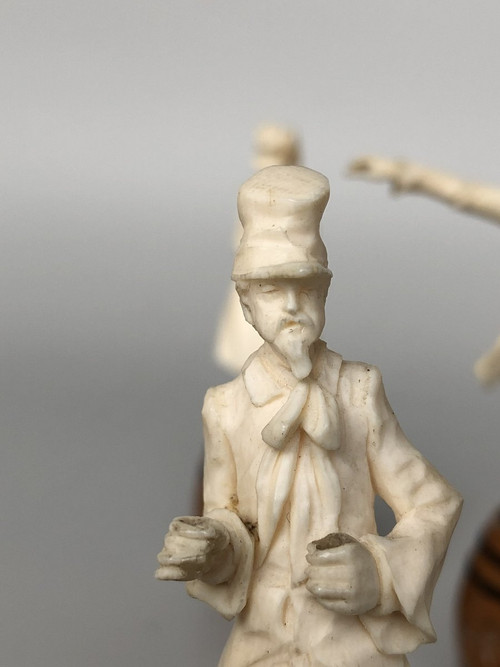 Four Bone Sculptures 19th Century Musicians