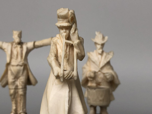 Four Bone Sculptures 19th Century Musicians