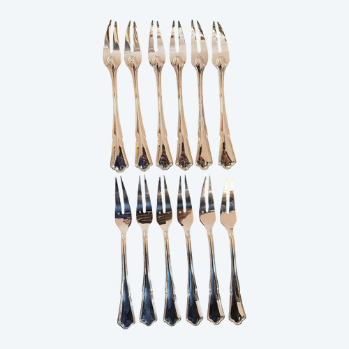 12 Ercuis silver-plated snail forks