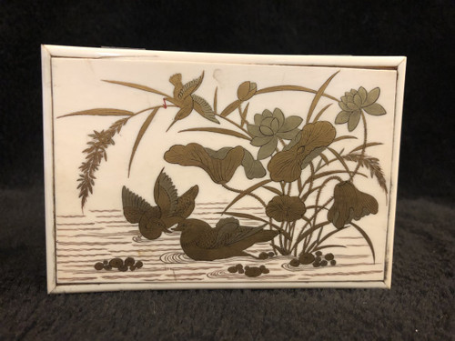 Late 19th Century Japanese Ivory and Lacquer Box