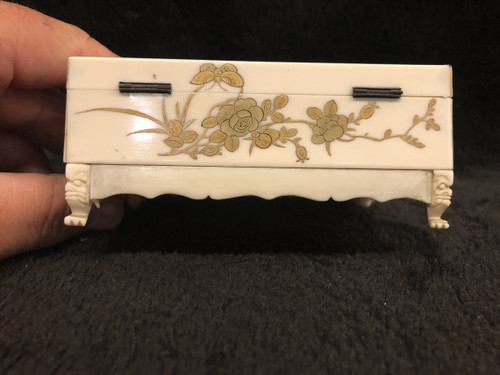 Late 19th Century Japanese Ivory and Lacquer Box