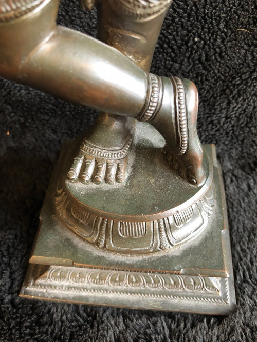 Alte Shiva-Statuette aus Bronze, 19. Jahrhundert