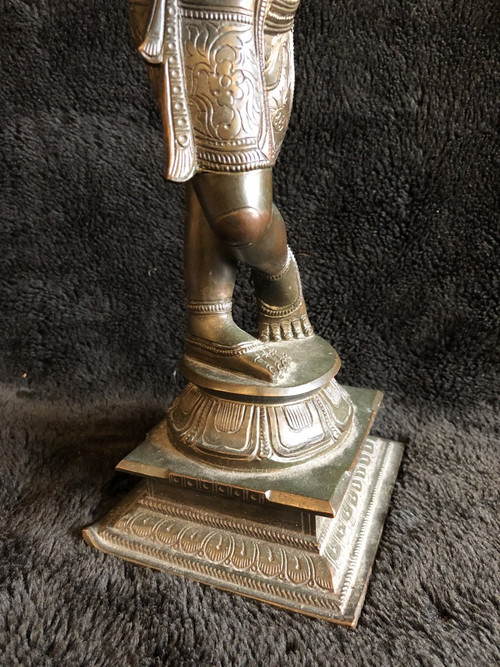 Alte Shiva-Statuette aus Bronze, 19. Jahrhundert