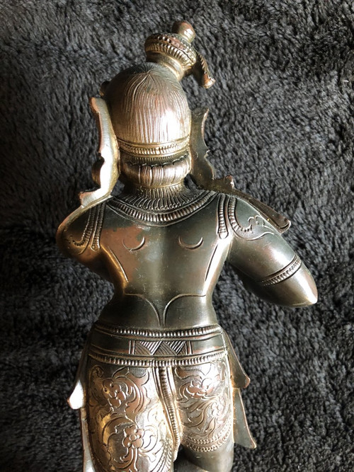 Alte Shiva-Statuette aus Bronze, 19. Jahrhundert